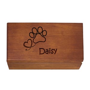 Custom Engraved Pet Keepsake Box: Personalized Wooden Memory Box with Multiple Image Selection
