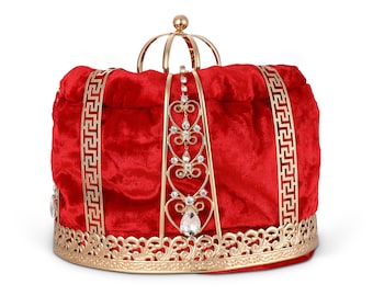 Golden King's Crown: Jeweled for School or Renaissance Costume, Choose Your Lining