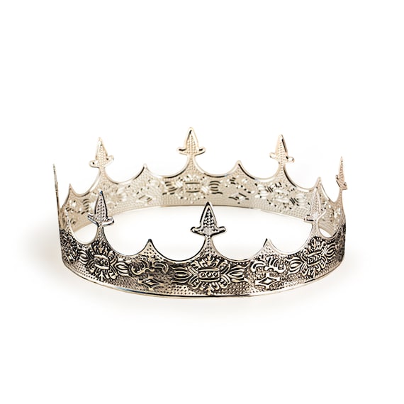 Royal Medieval Celtic Silver King Prince Crown Halloween Costume Accessory