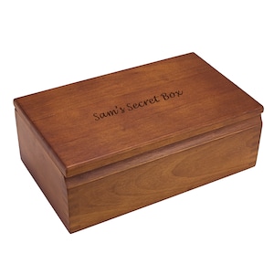 Custom Engraved Wooden Storage Box, Personalized with Your Own Message for Home, Office, or Anywhere