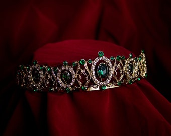 Emerald Renaissance Rhinestone Tiara