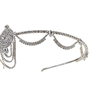 1920&#39;s Deco Era Great Gatsby Inspired Flapper Rhinestone Headpiece Tiara