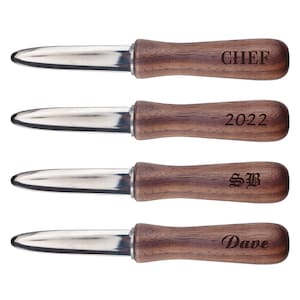 Custom Engraved Oyster Knife Set of 4 Knives