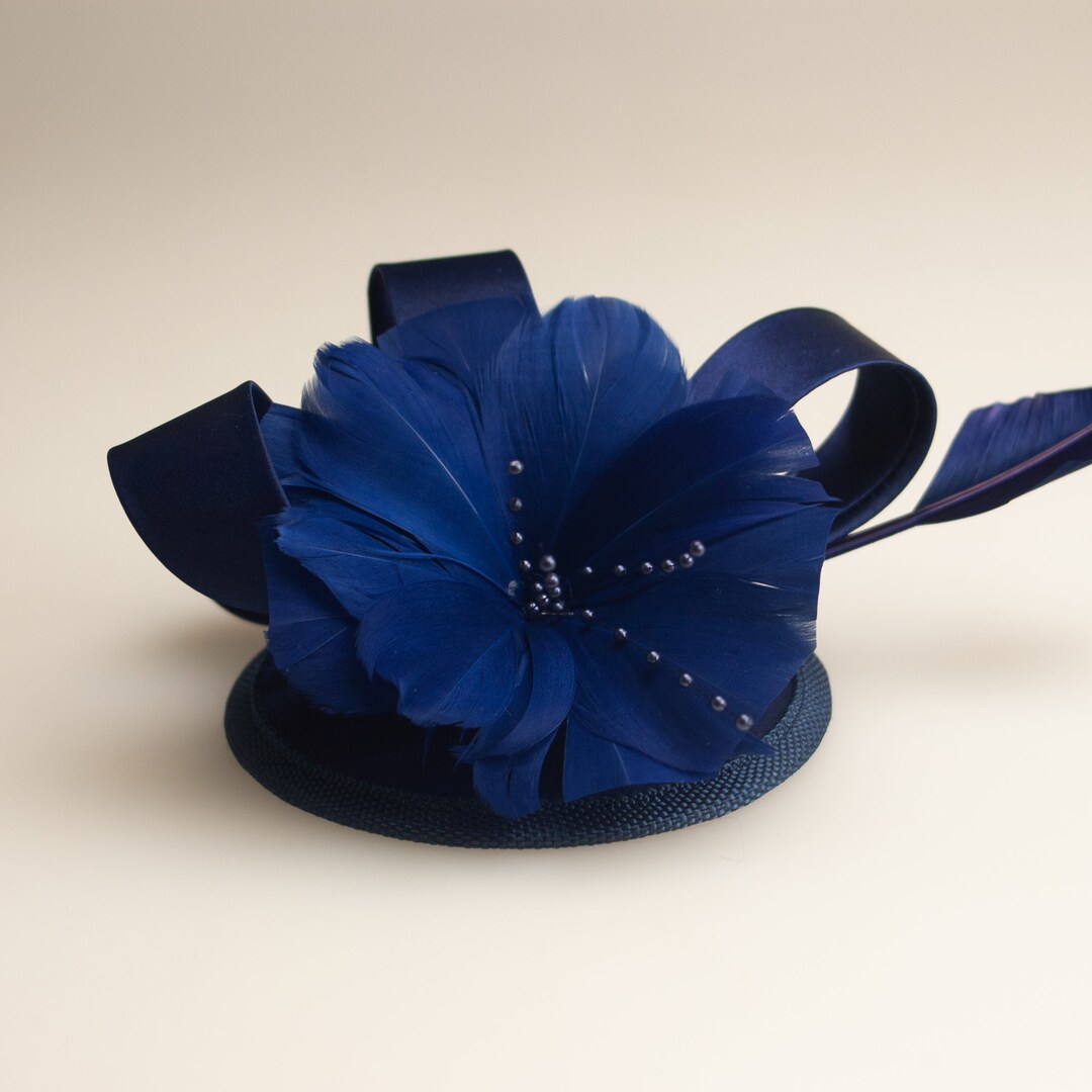 The Royal Blue Fascinator Pillbox Hat Derby Hat Fancy Hat Etsy