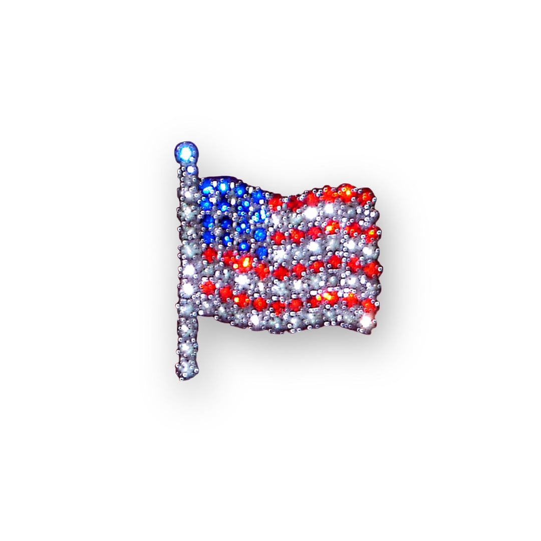 American Flag Rhinestone Pin: Patriotic Brooch - Etsy