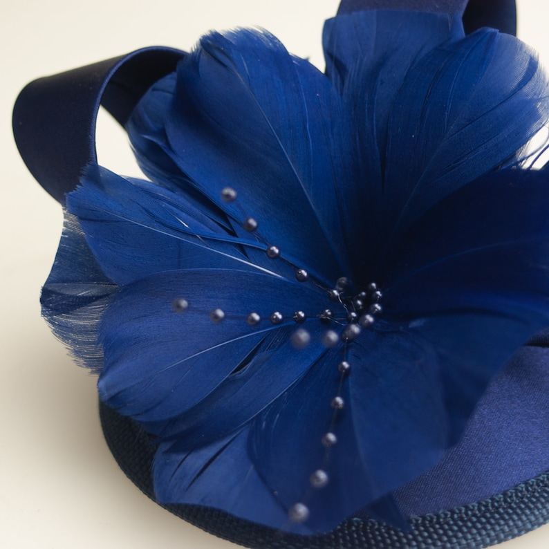 The Royal Blue Fascinator Pillbox Hat Derby Hat Fancy Hat Etsy