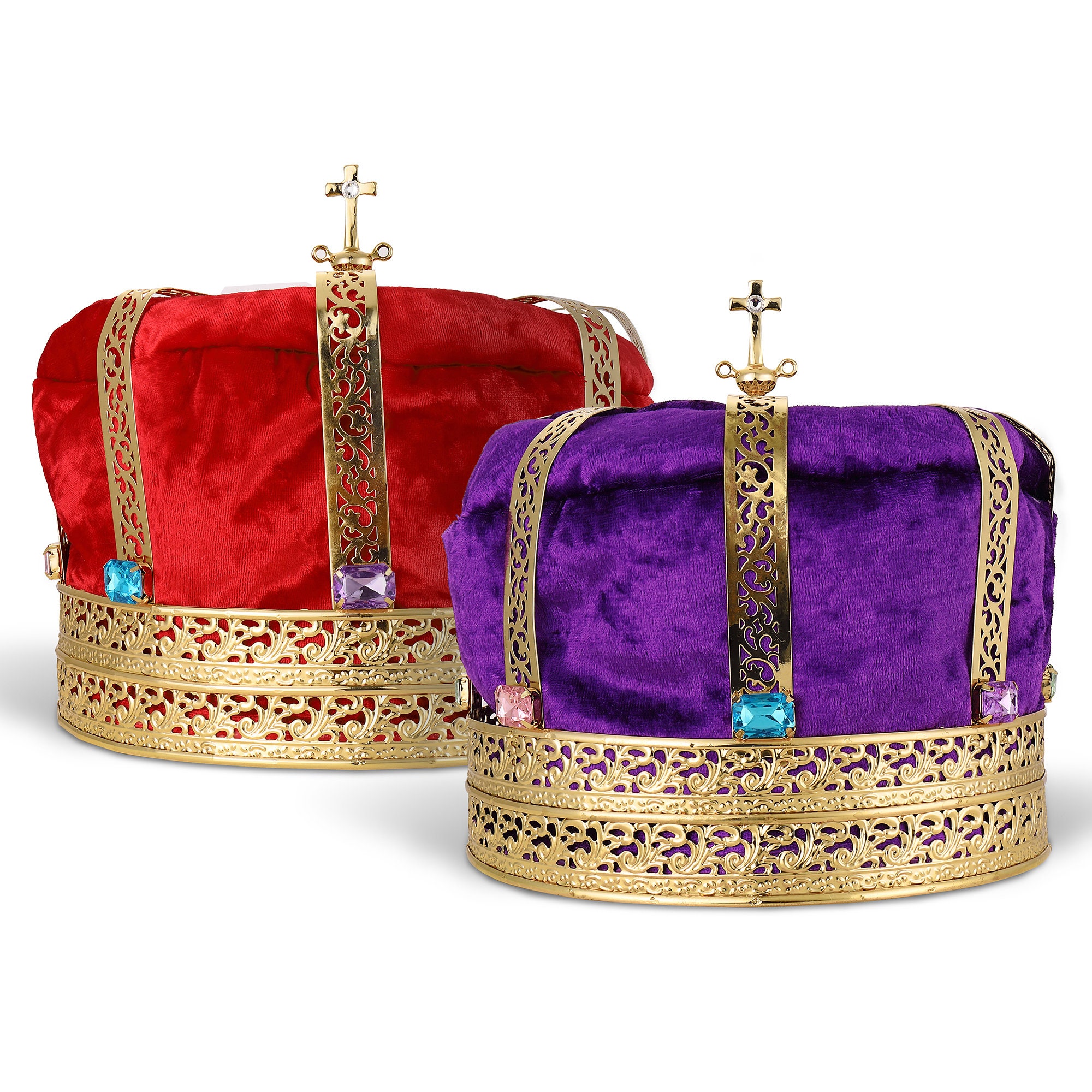 Mtlee 2 Pcs Prom King and Queen Crowns King Crowns for Men Royal