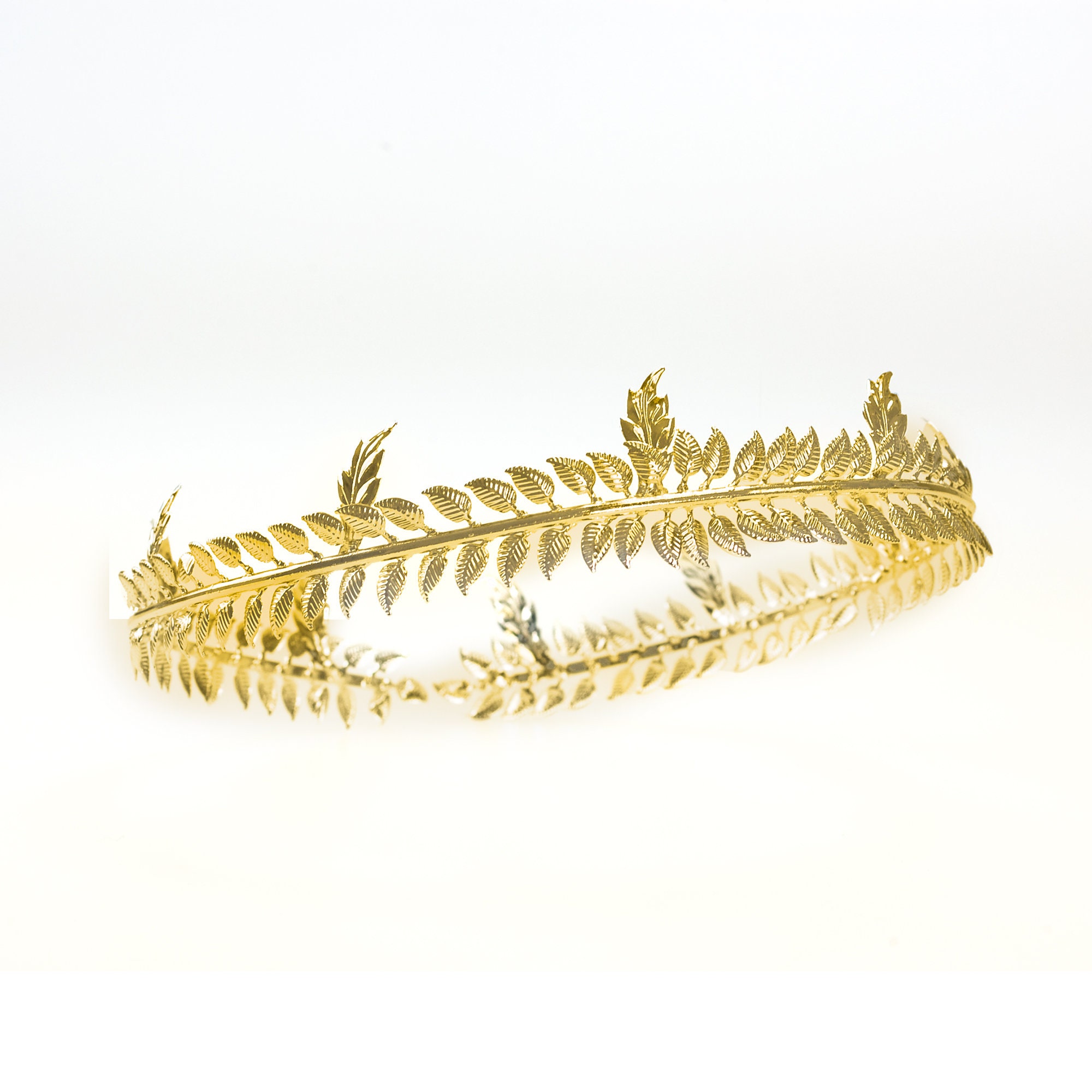 Handmade Golden King Crown with Branches Greek Leaf Headband Celtic Elf Tiara Gold Elven Crown, Autumn Fairy Tiara, Elven Circlet With  main image 3