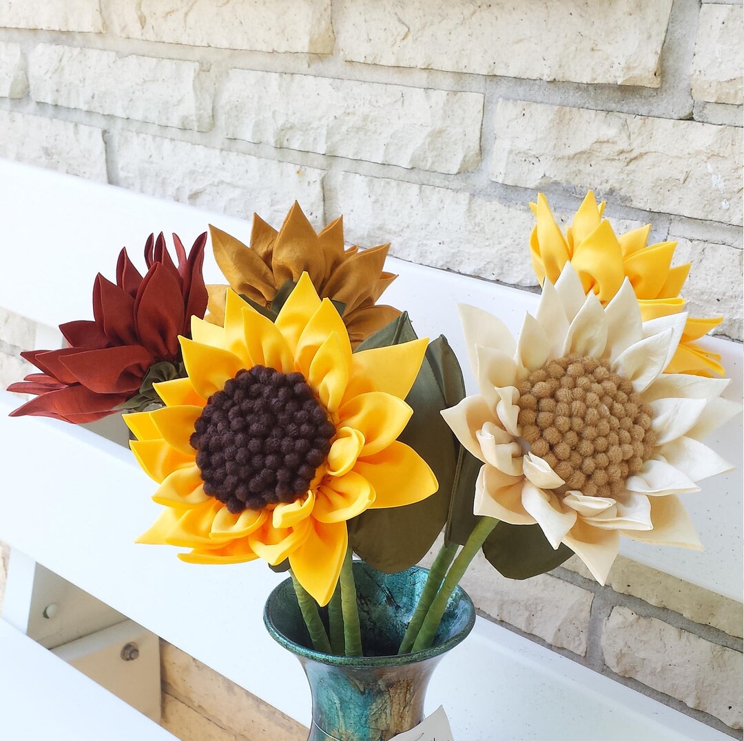 Fabric Sunflower handsewn Flowers BEST SELLER Etsy