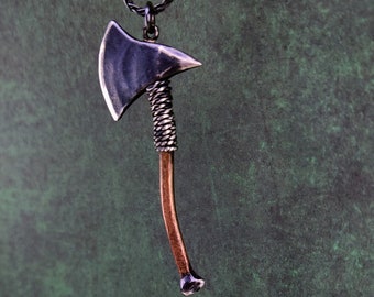 Dark silver Viking battle axe, handmade