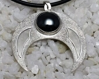 Silver Viking/ Celtic Lunula Pendant, hand made