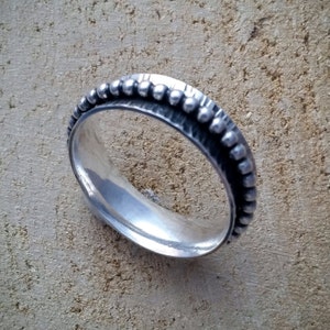Silver fidget spinner ring, handmade mm size image 5