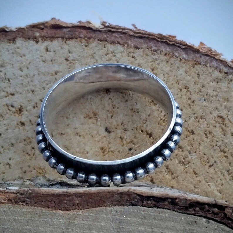 Silver fidget spinner ring, handmade mm size image 3