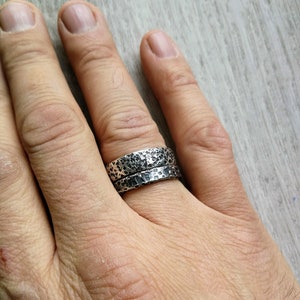 Original heavy wedding ring, handmade, Sterling Silver, 7 mm 0.25 US size image 8