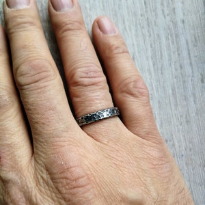 Original heavy wedding ring, handmade, Sterling Silver, 7 mm 0.25 US size image 7