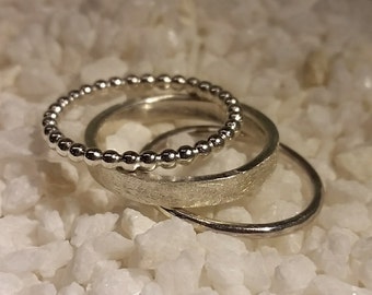 Silver Stacking ring set