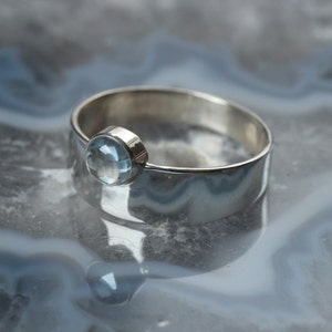 Sterling Silver ring with blue Topaz image 1