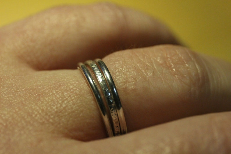 Silver stacking ring set image 4