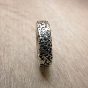 Original heavy wedding ring, handmade, Sterling Silver, 7 mm 0.25 US size image 6