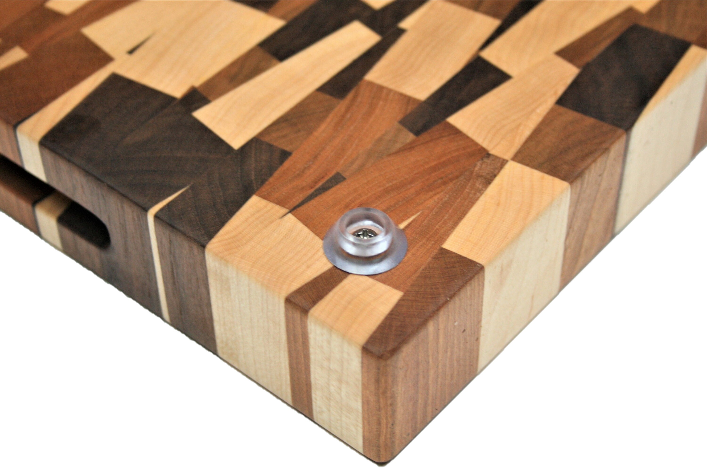 Random Pattern End Grain Cutting Board Juice Groove Optional Etsy