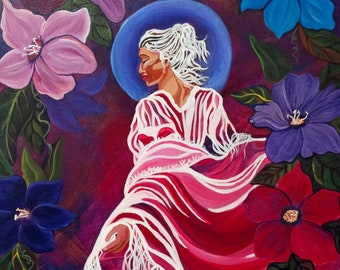 W Walking in Grace ,painting ,Goddess