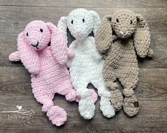 Easter Bunny, Crochet Rabbit Snuggler, Easter Basket Gift, Stuffed Bunny, Bunny Ears, Floppy Bunny, Baby's First Easter, Easter Lovey, Toy