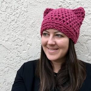 Pink Pussyhat, Pussycat Hat, Pussy Hat, Pink Cat Hat, International Womens Day, Woman March 2019, Feminist Beanie, Roe v Wade Hat, image 2