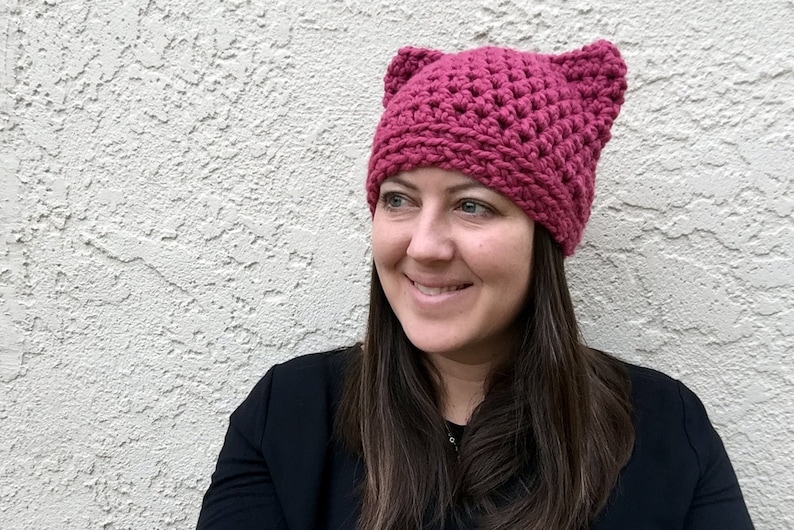 Pink Pussyhat, Pussycat Hat, Pussy Hat, Pink Cat Hat, International Womens Day, Woman March 2019, Feminist Beanie, Roe v Wade Hat, image 2