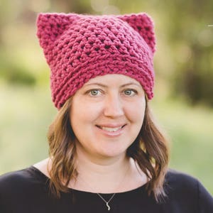 Pink Pussyhat, Pussycat Hat, Pussy Hat, Pink Cat Hat, International Womens Day, Woman March 2019, Feminist Beanie, Roe v Wade Hat, image 1
