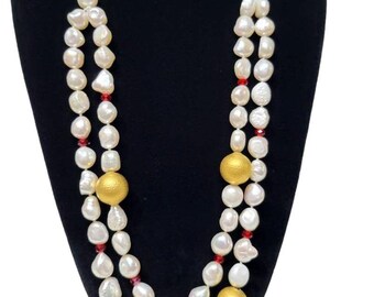 【VINTAGE HOLLYWOOD】Bubble Mix Pearl Necklace★ Vintage Bubble, Bauble Style Pearl Necklace and Earrings