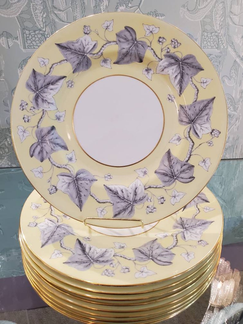 Wedgwood Josephine Yellow Bone China Plates Set of 10 Made Etsy