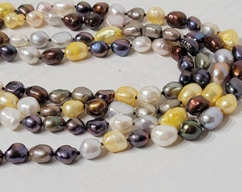 Pair of Colorful Freshwater Pearl Necklaces - Potato Pearls