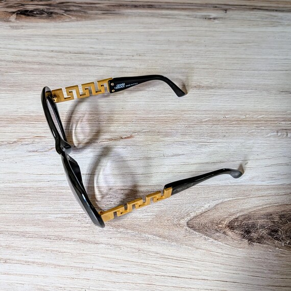 Montatura per occhiali vintage Versace Black Meander, circa anni