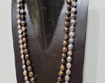 Pair of Freshwater Blister Pearl Necklaces - Baroque Pearl Jewelry Set of 2