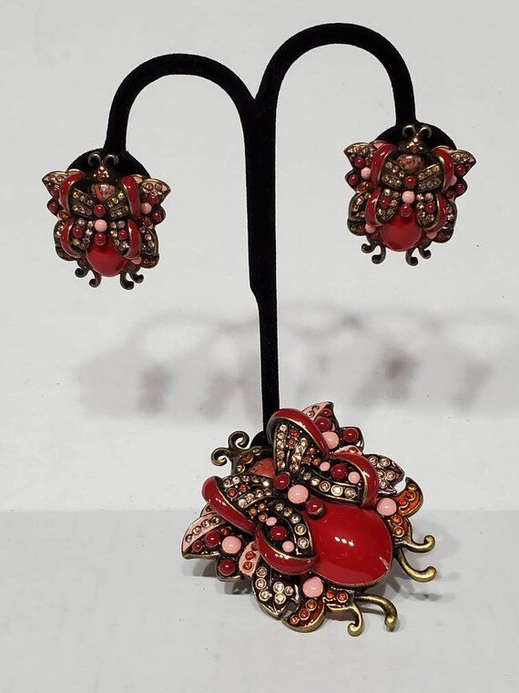 Joan Rivers Earrings and Brooch - Vintage Clip Ons - image 2