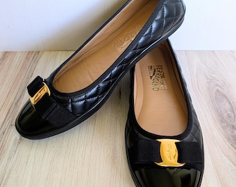 Salvatore Ferragamo Varina Quilted Ballet Flats Size 10.5M
