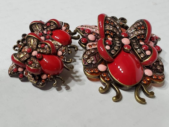 Joan Rivers Earrings and Brooch - Vintage Clip Ons - image 4