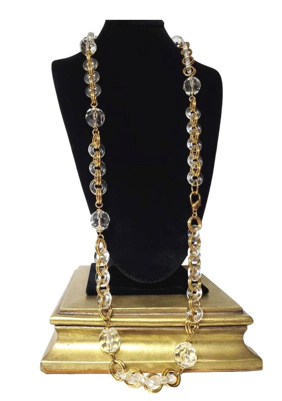 Vintage Lucite Jewelry - XLong Necklace - 70s Cost