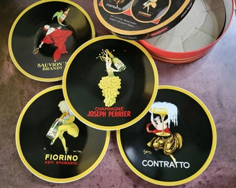 Platos de postre para ensaladas Ilustraciones vintage (juego de 4)