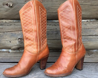 Vintage Brown Leather Nine West Boots