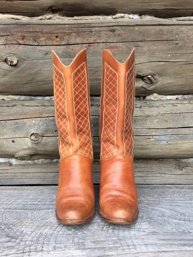 Vintage Brown Leather Nine West Boots - Etsy