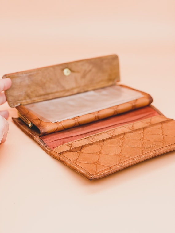 Vintage Riveria Cowhide Brown Leather Checkbook Cover… Gem