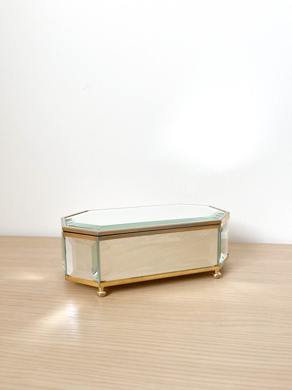 Vintage Mirrored Musical Box/Mirrored Box/Glass Bo