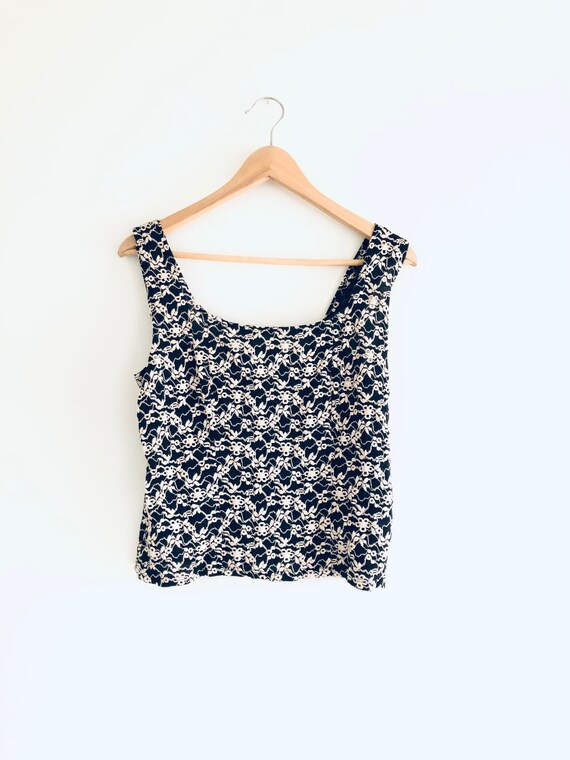 Vintage Large Black Dress Barn Textured Tank/Black