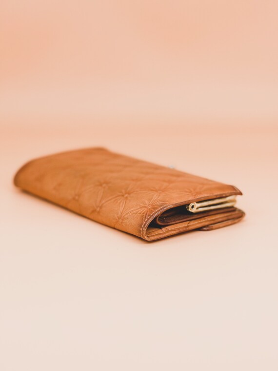 Vintage Riveria Cowhide Brown Leather Checkbook Cover… Gem