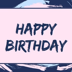Pink and blue birthday card