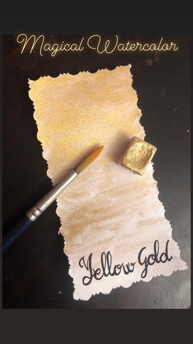 Artizan Paint Calligraphy Golden Art journaling YELLOW GOLD Handmade Watercolor paint