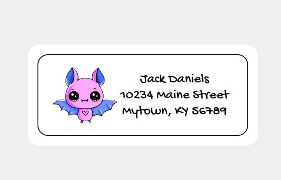 Bat Return Address Labels - Etsy
