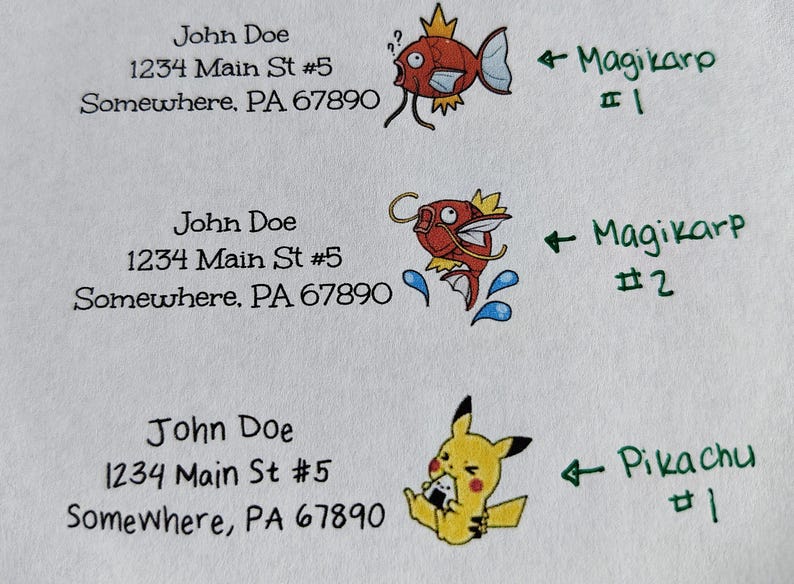 Pokemon Address Labels Pokemon Return Address Labels - Etsy