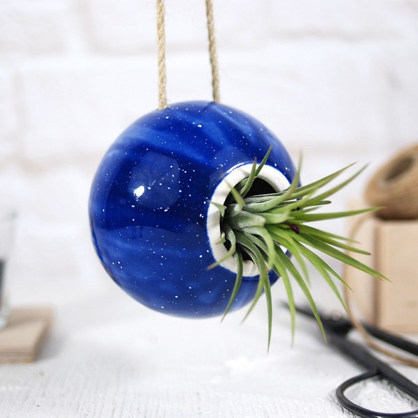 Air plant planter, mini ceramic hanging planter, small pot, ceramic pot, plant pot, pottery planter, flowers pot, birthday gift